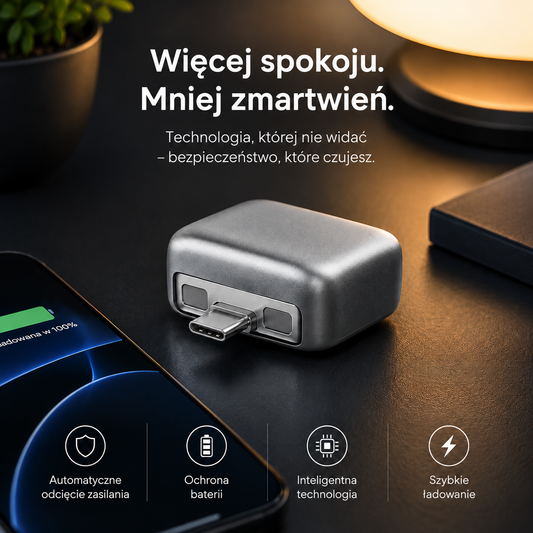 SafeCharge™ 140W USB-C  Inteligentne Automatyczne Odłączanie Ładowania